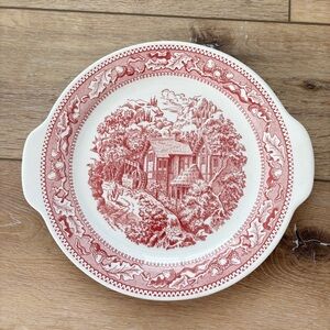 VTG Royal China Memory Lane Handled Cake Plate Dessert Tray 1965 made in USA